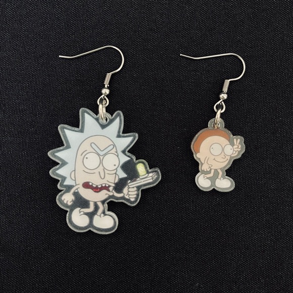 Rick and Morty Dangle Earrings - Picture 1 of 10
